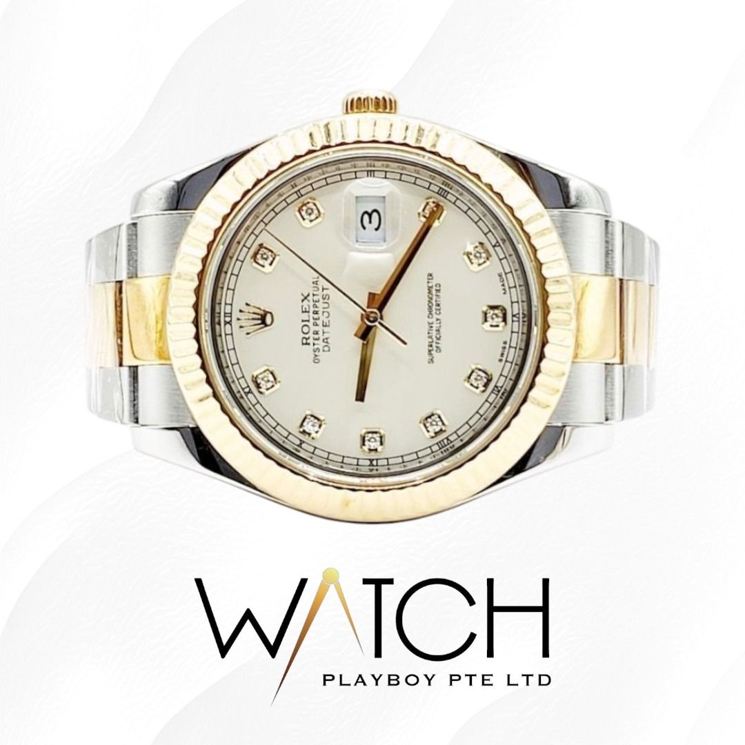 116333 Ivory Dial with 10 Point Diamonds PB1283A