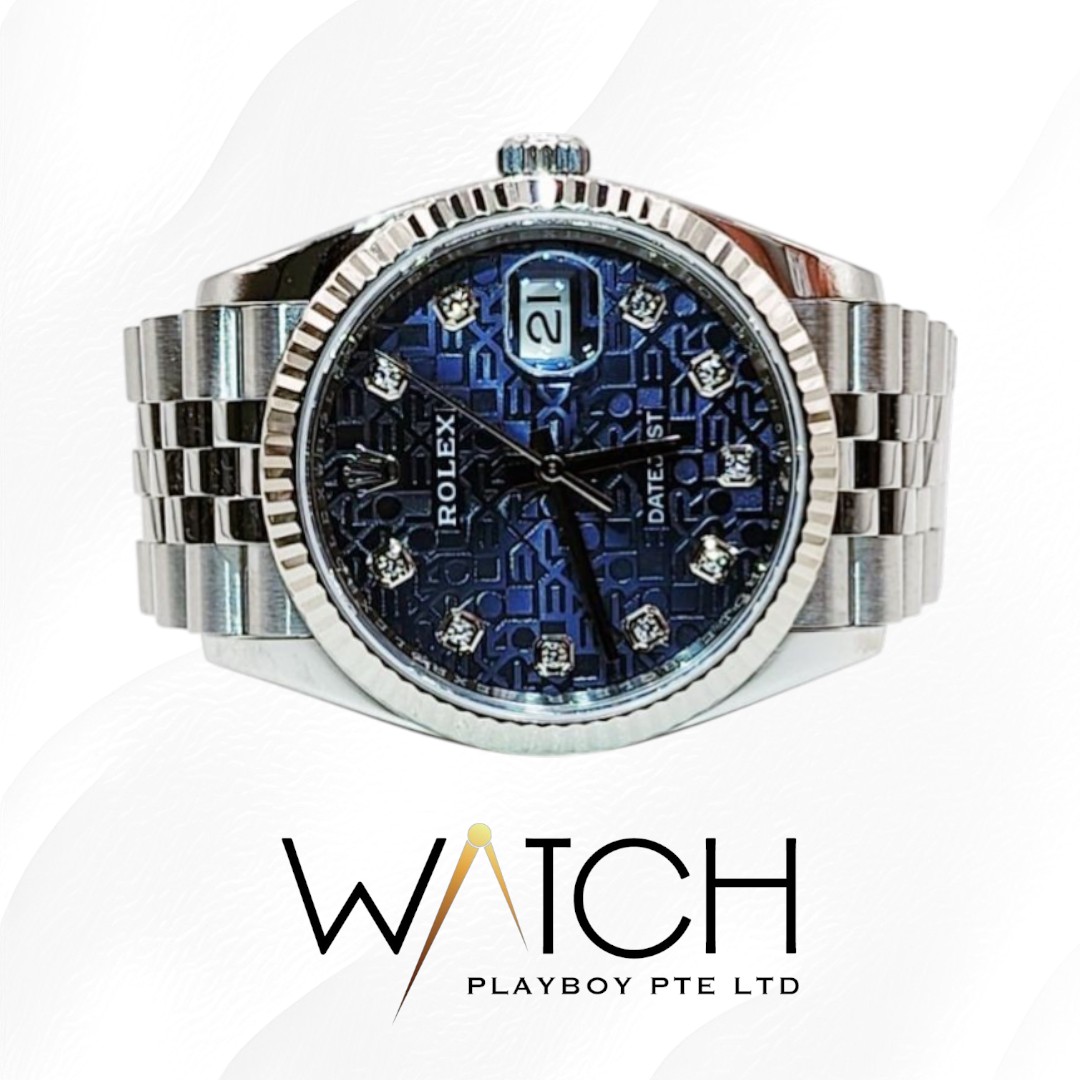 126234 Blue Computerised Dial with 10 Point Diamonds PB1574