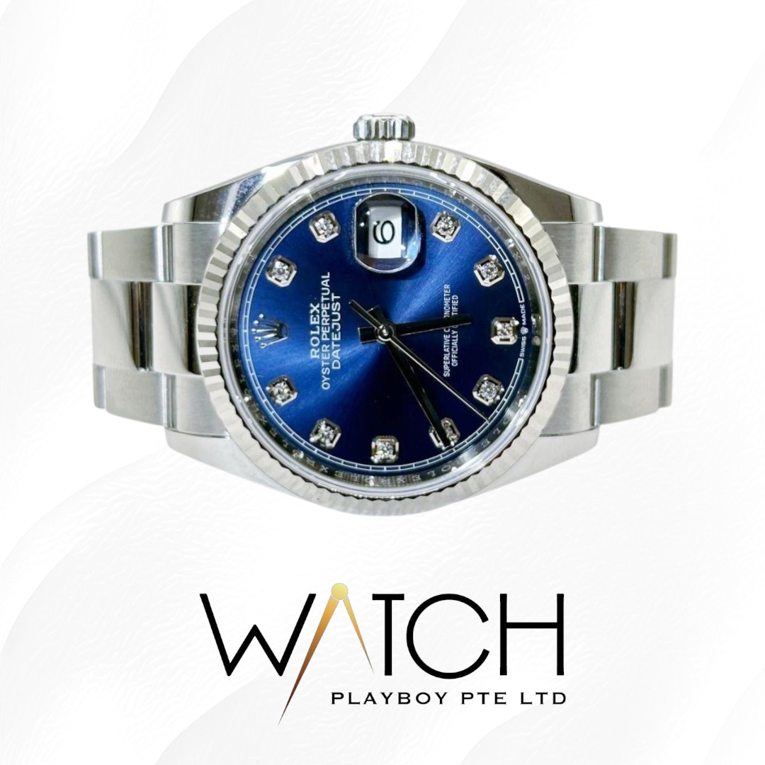126234 Blue Dial with 10 Point Diamonds PB1348A